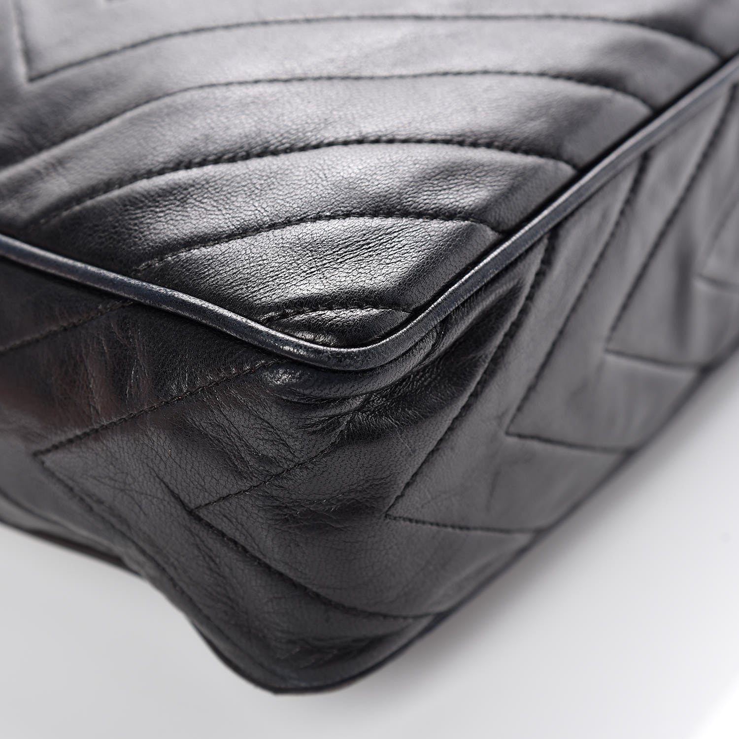 Chanel Lambskin Chevron Quilted Tassel Camera Case Black 15 of 16