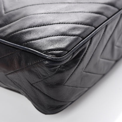 Chanel Lambskin Chevron Quilted Tassel Camera Case Black 15 of 16