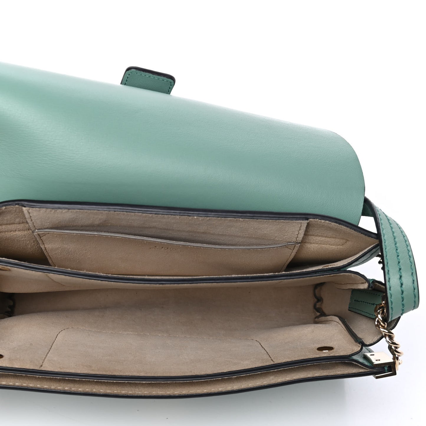 Suede Calfskin Small Faye Shoulder Bag Happy Green