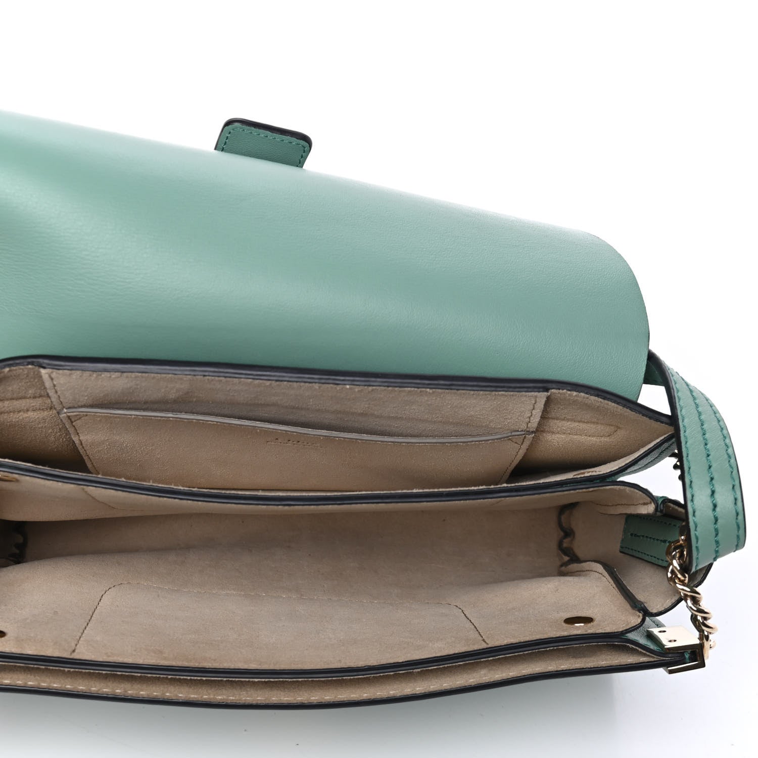 Chloe Suede Calfskin Small Faye Shoulder Bag Happy Green 4 of 4