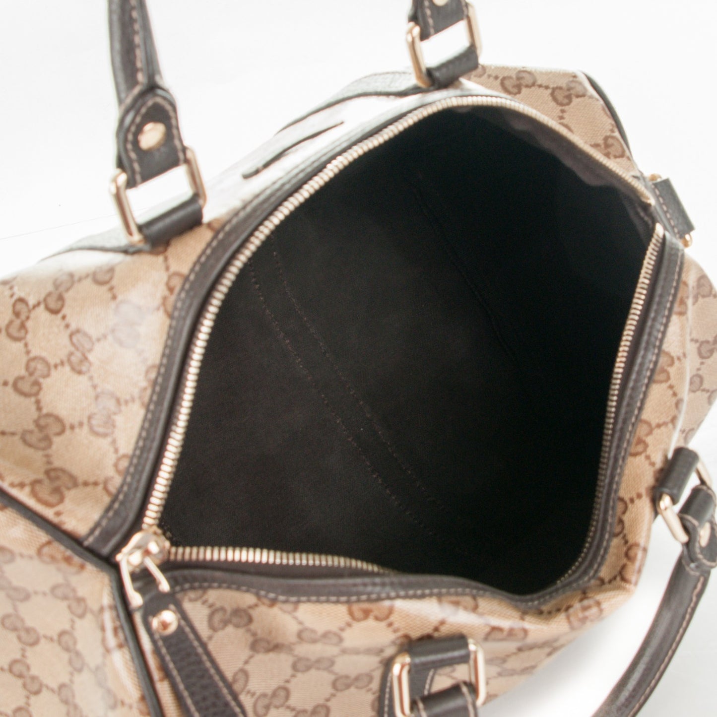Crystal Monogram Medium Joy Boston Dark Brown