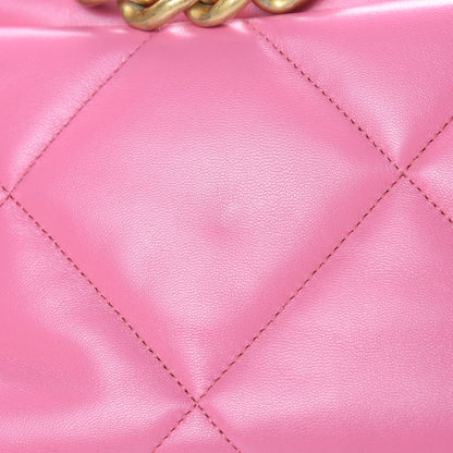Chanel Goatskin Quilted Large Chanel 19 Flap Pink 11 of 11