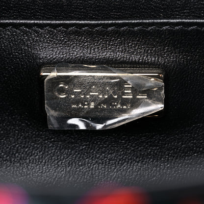 Chanel Sequin Logo Single Flap Orange Turquoise Pink 6 of 9