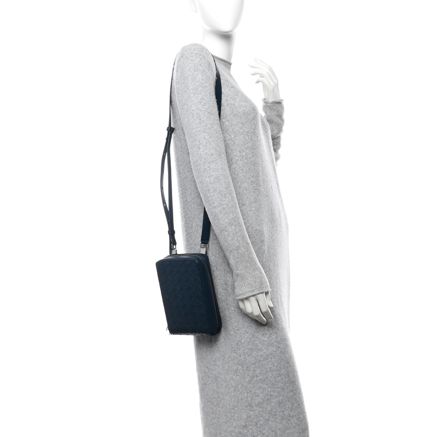 Bottega Veneta Nappa Intrecciato Crossbody Bag Navy 2 of 8