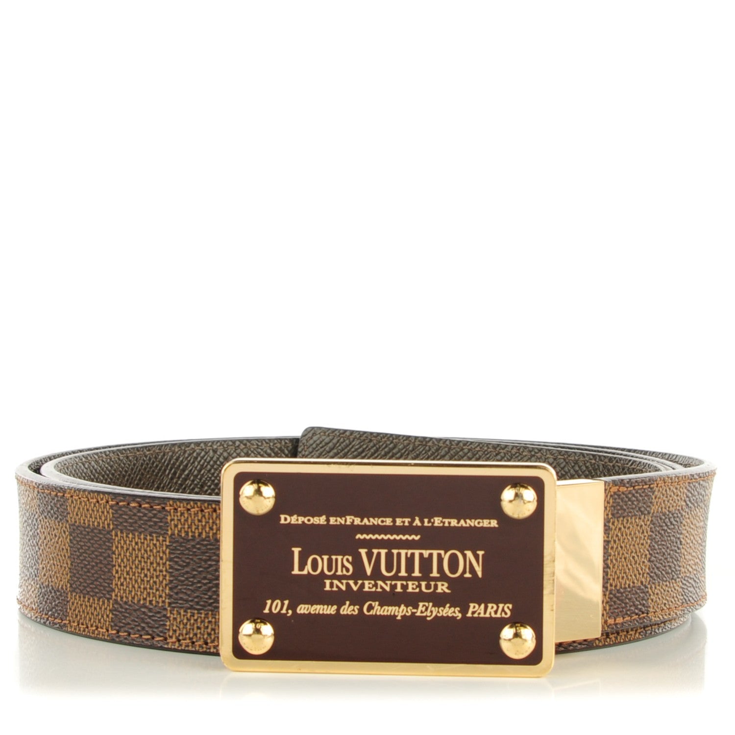 Louis Vuitton Damier Ebene 35mm Inventeur Reversible Belt 110 44 1 of 4