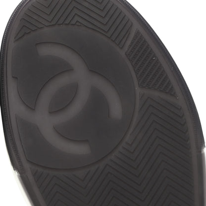 Chanel Grained Calfskin Fabric Womens Logo Sneakers 39 White Black 6 of 9
