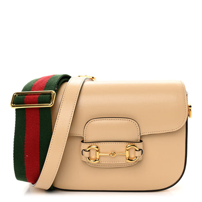 Gucci Azalea Calfskin Web Mini Horsebit 1955 Shoulder Bag Bubble Tea 1 of 9