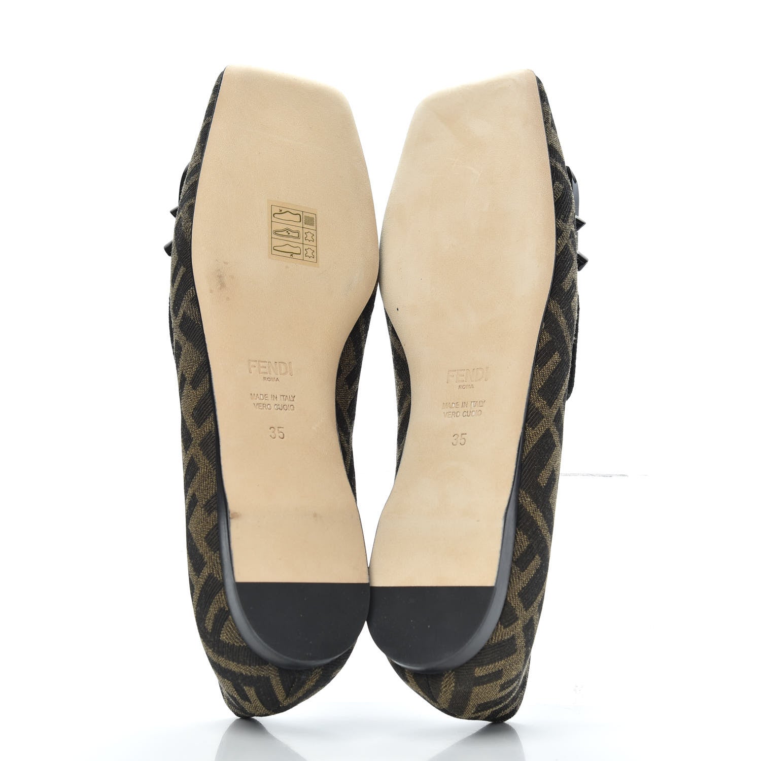 Fendi Jacquard FFreedom Square Toe Loafers 35 Tobacco 5 of 8