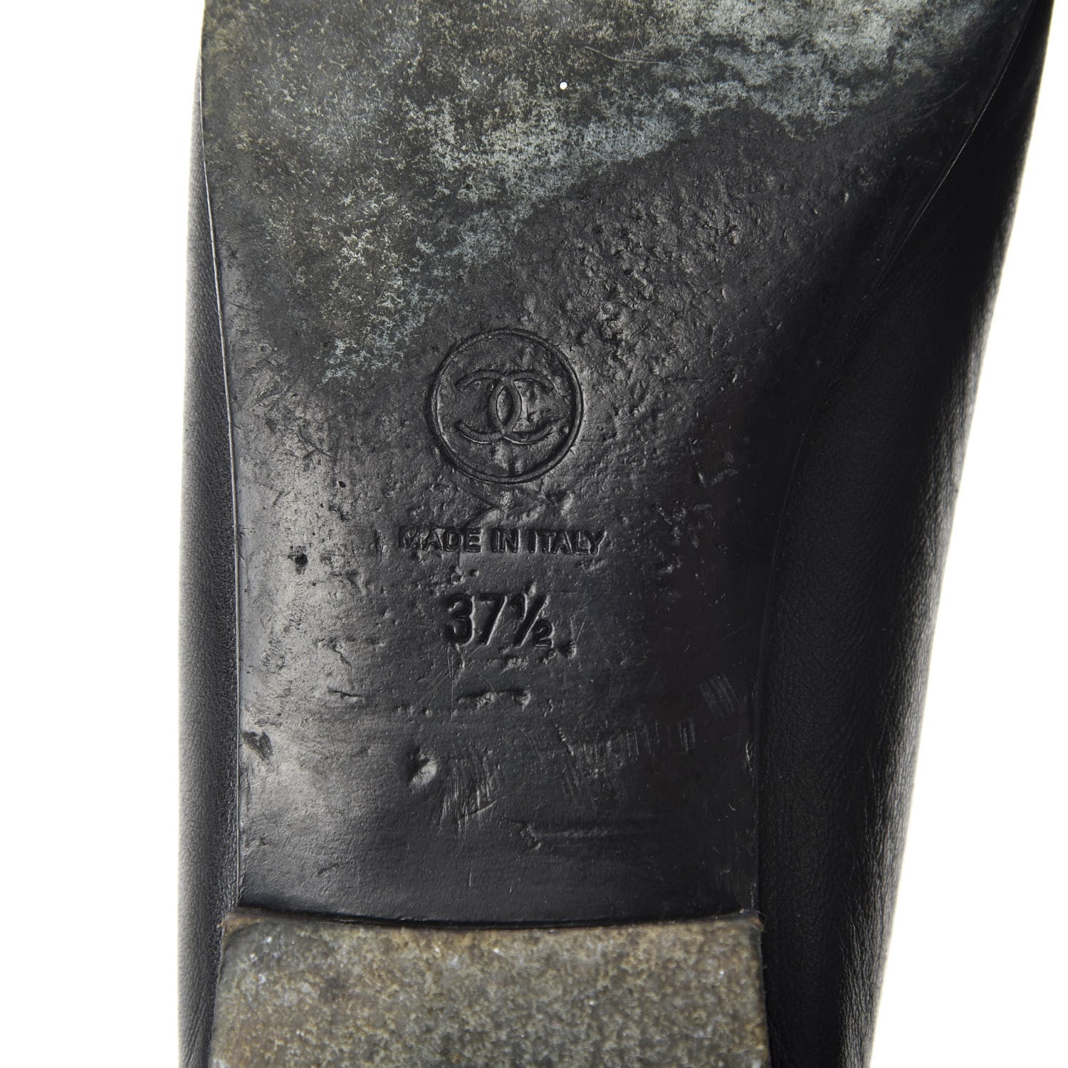 Chanel Lambskin Patent Cap Toe Ballerina Flats 37.5 Black 8 of 11