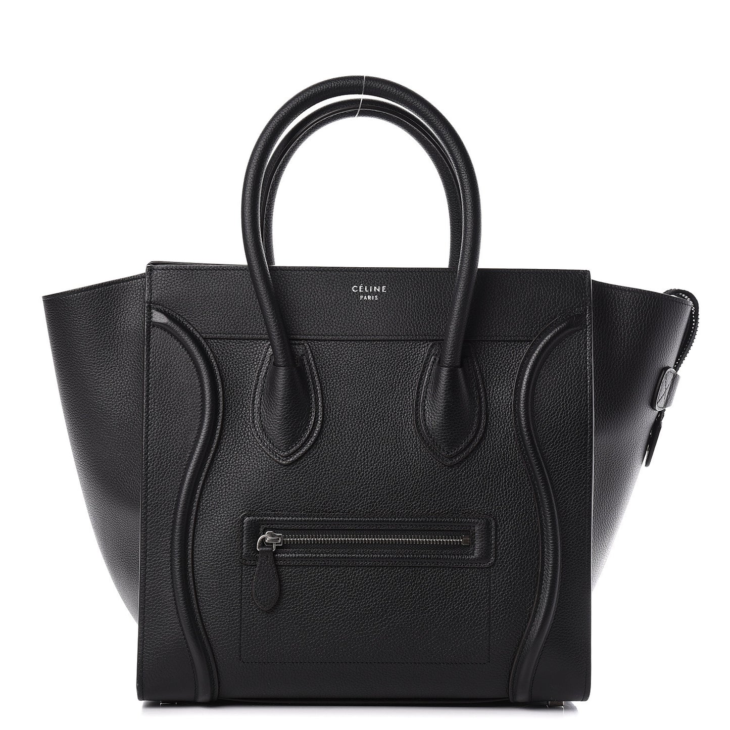 Drummed Calfskin Mini Luggage Black