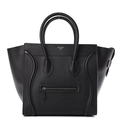 Celine Drummed Calfskin Mini Luggage Black 1 of 11