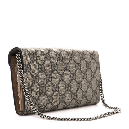 Gucci GG Supreme Monogram Dionysus Chain Clutch Wallet Beige Taupe 3 of 10