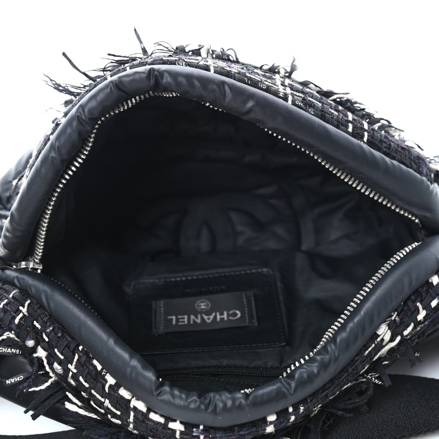 Chanel Nylon Tweed Coco Neige Belt Bag Black 4 of 4