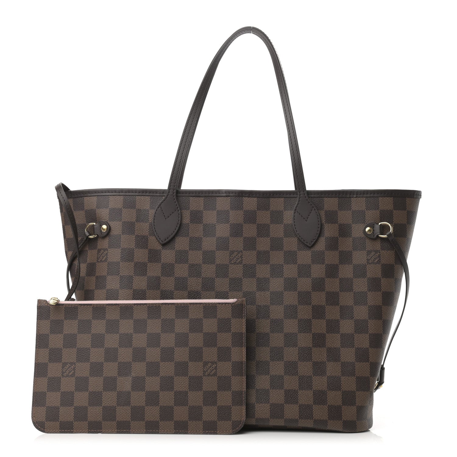 Louis Vuitton Damier Ebene Neo Neverfull MM Rose Ballerine 1 of 10