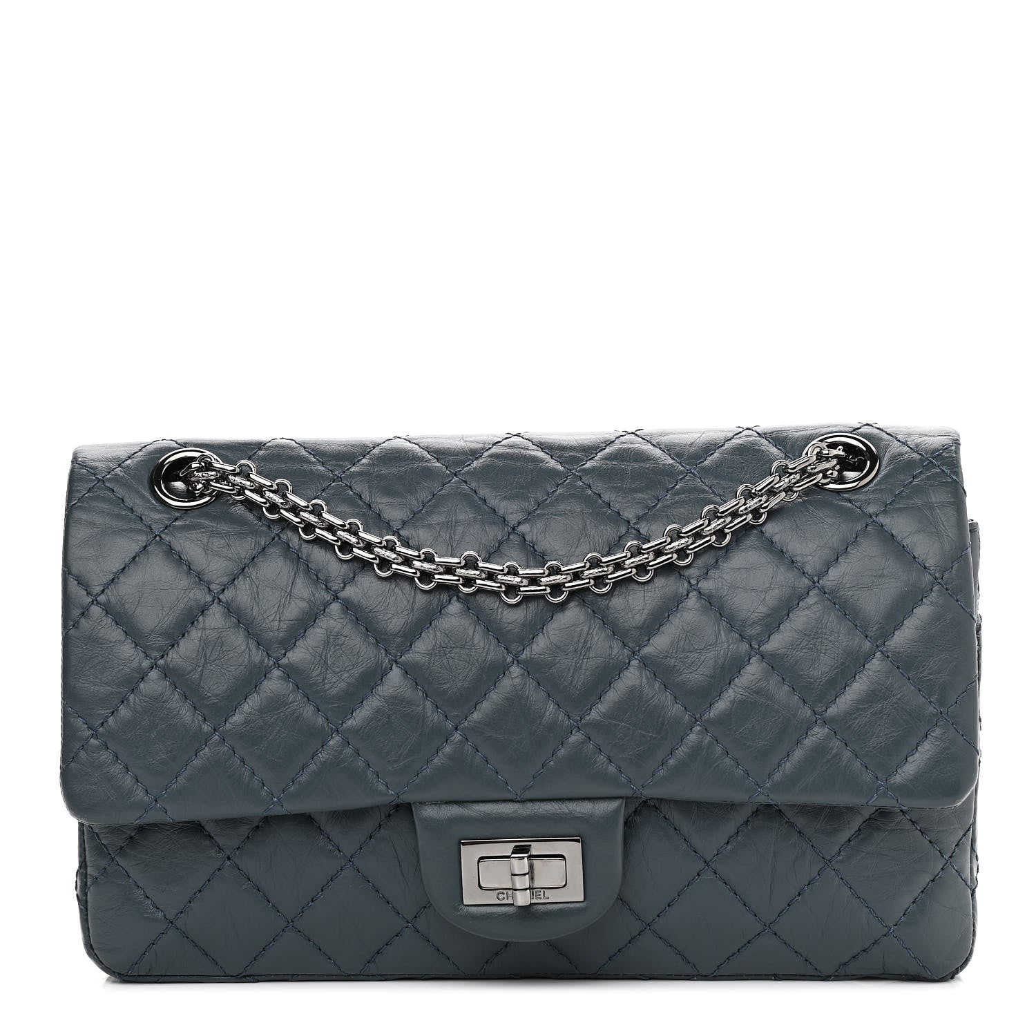 Chanel Aged Calfskin Quilted 2.55 Reissue 225 Flap Dark Blue 1 of 13