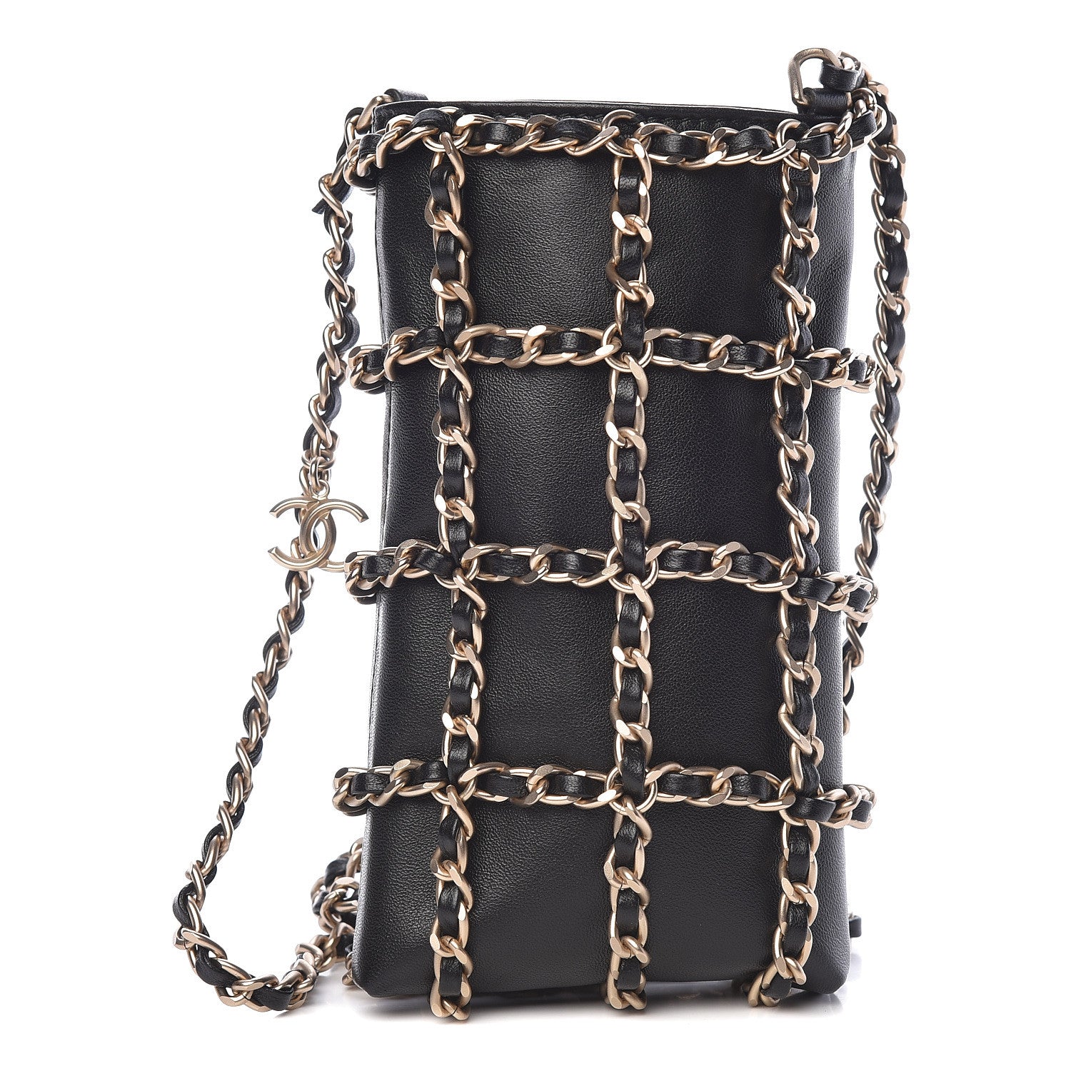 Chanel Lambskin Tech Me Out Clutch With Chain Black 1 of 12