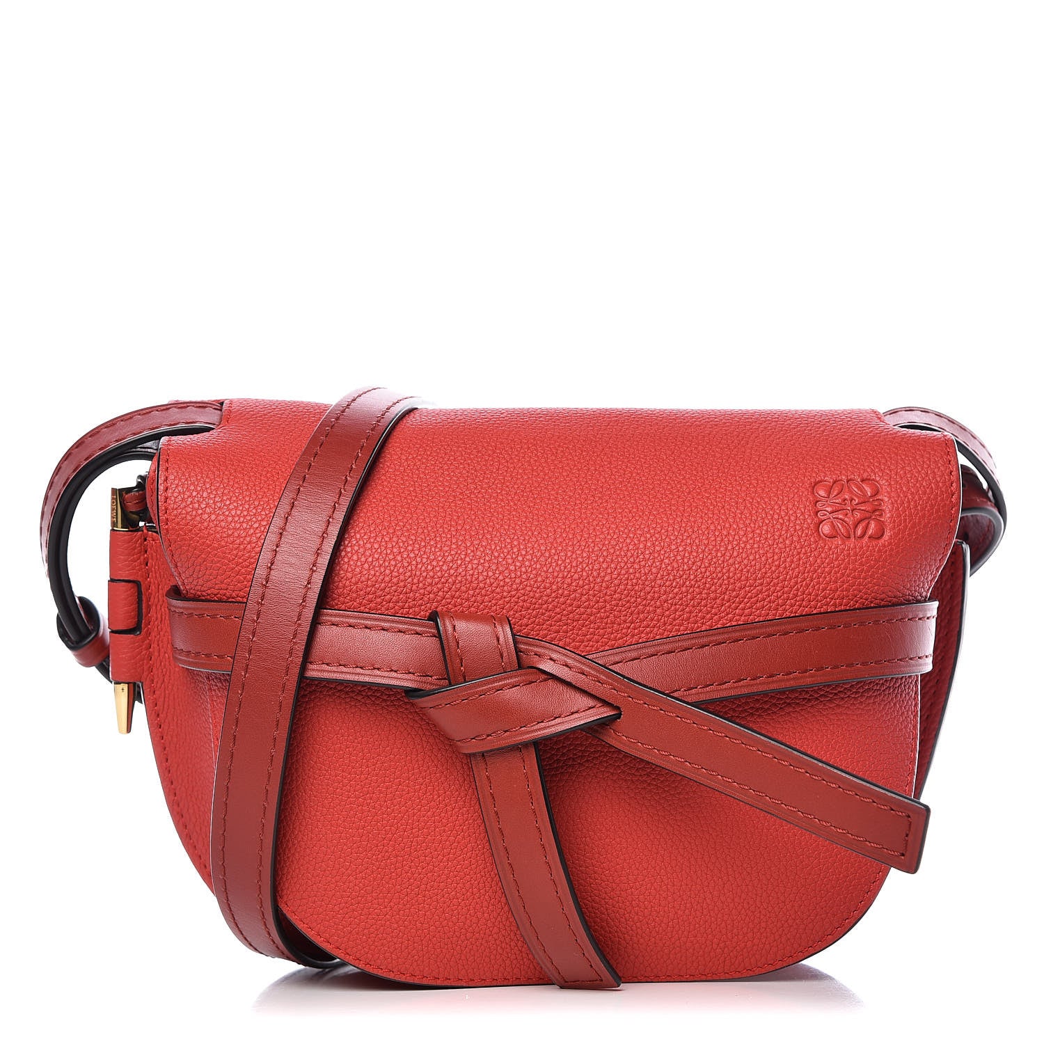 Loewe Soft Grain Calfskin Small Gate Crossbody Bag Scarlet Red Burnt Red 1 of 9