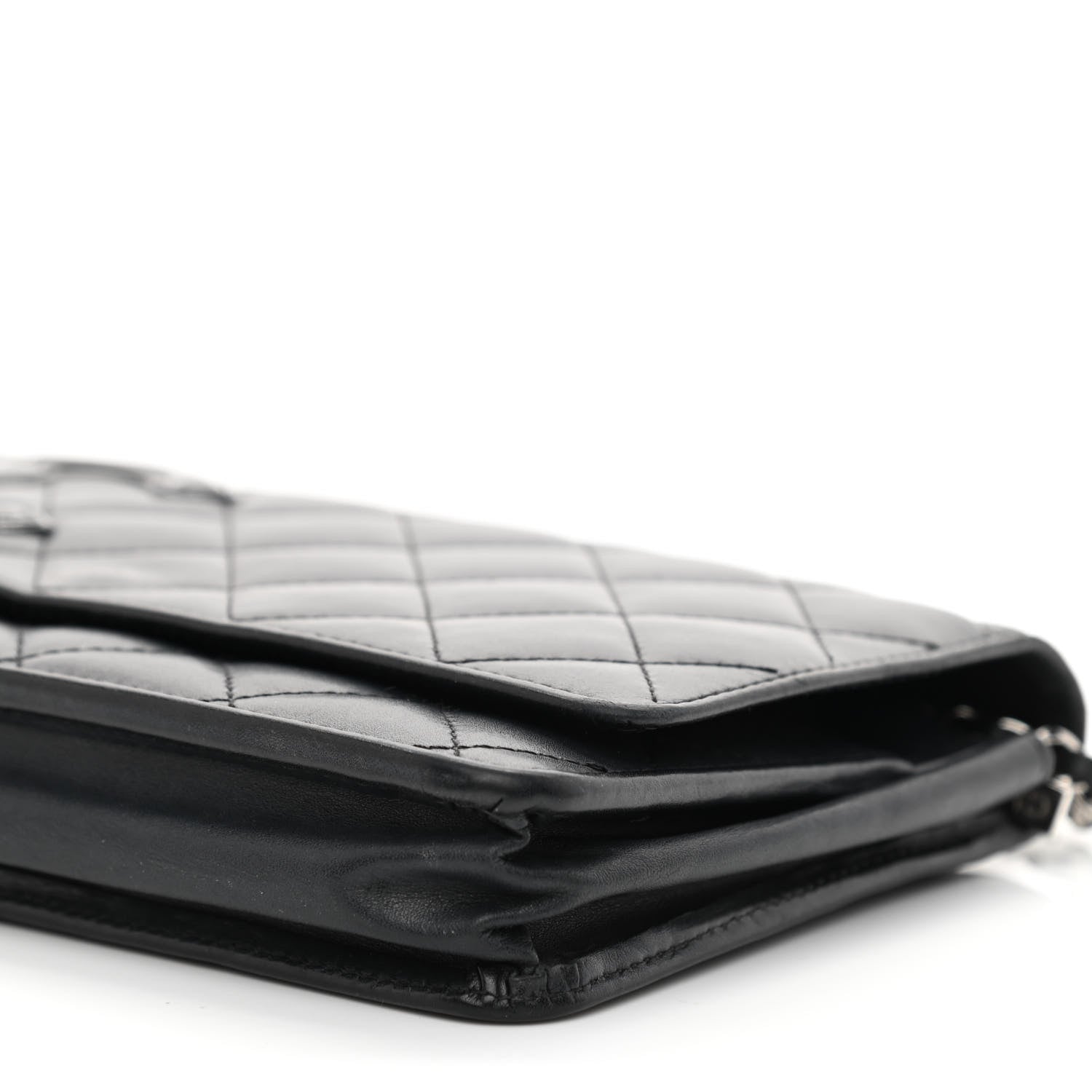 Chanel Calfskin Quilted Cambon Wallet On Chain WOC Black 11 of 12