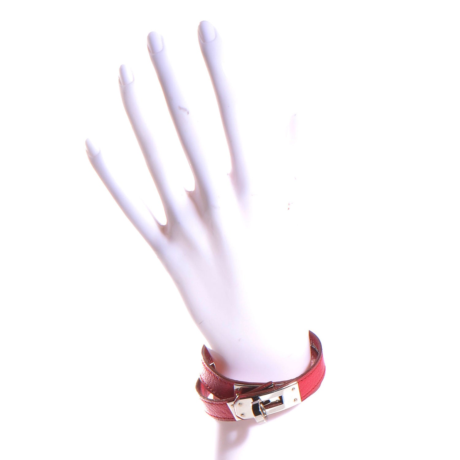 Hermes Chevre Mysore Kelly Double Tour Bracelet Small Fuchsia 2 of 6