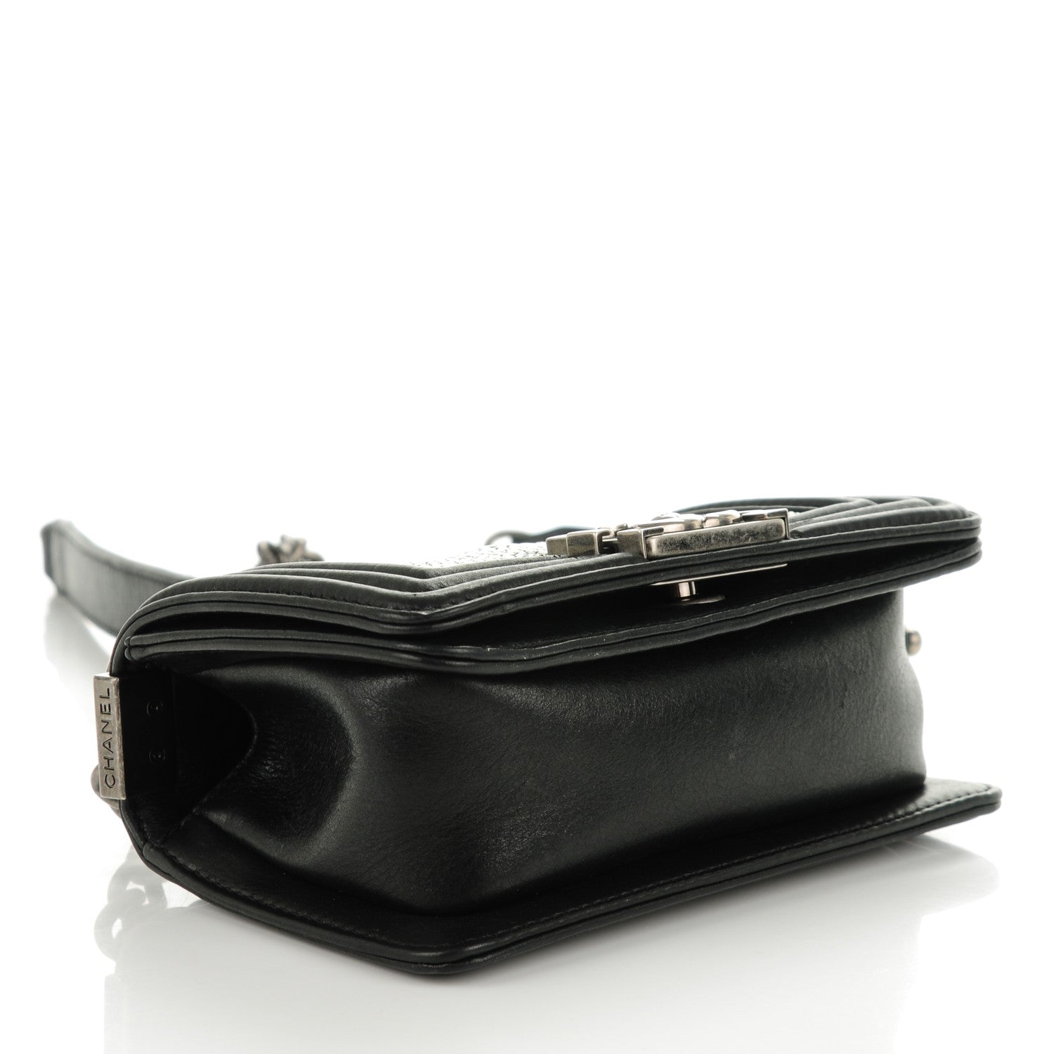 Chanel Galuchat Stingray Mini Boy Flap Black Silver 4 of 7