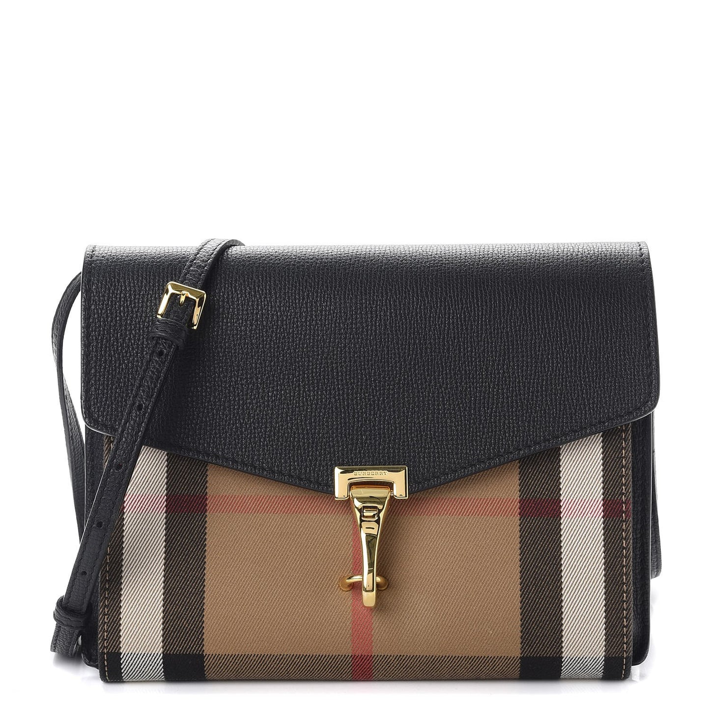 Derby Calfskin House Check Small Macken Crossbody Bag Black