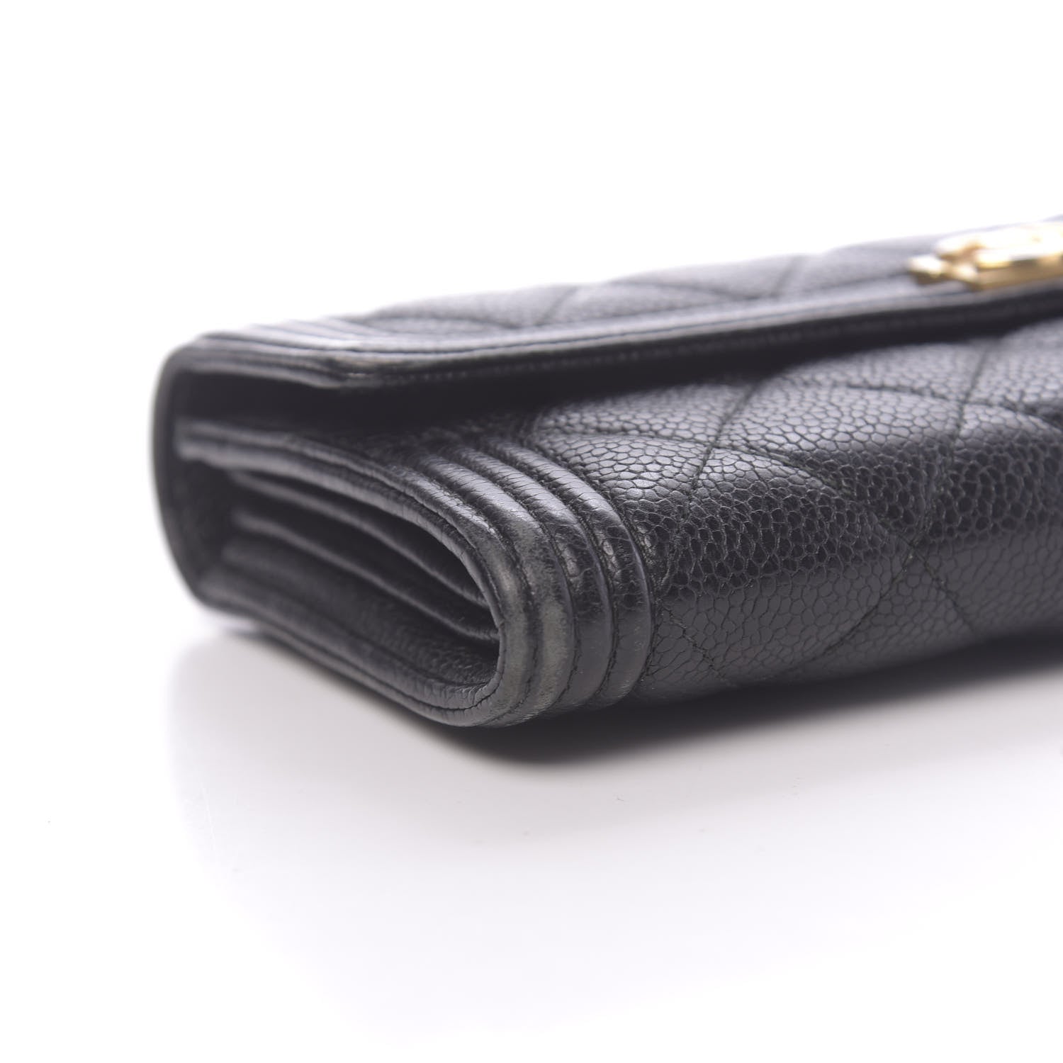 Chanel Caviar Quilted Large Boy Gusset Flap Wallet Black 9 of 12