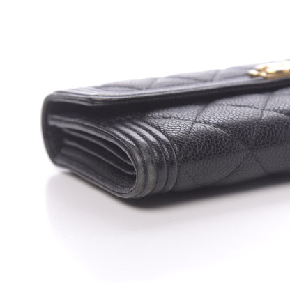 Chanel Caviar Quilted Large Boy Gusset Flap Wallet Black 9 of 12