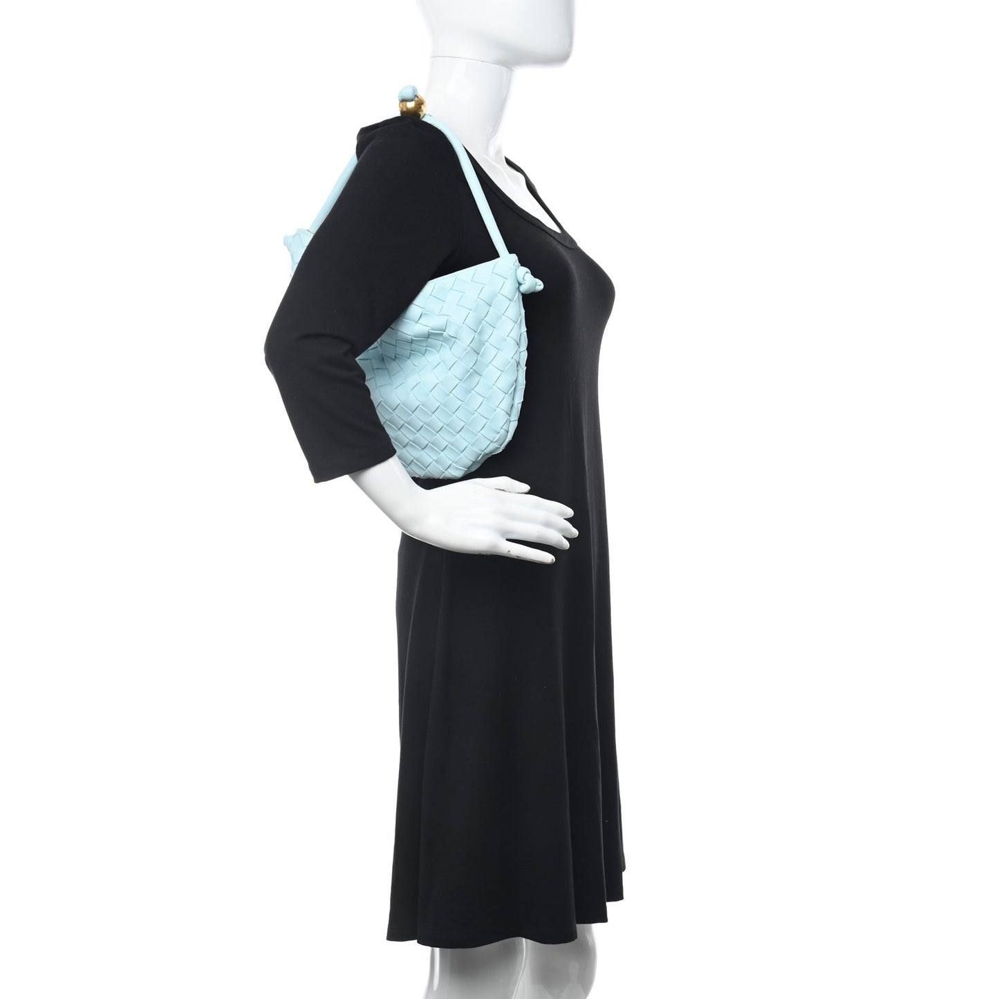 Nappa Intrecciato Small Turn Pouch Teal Washed