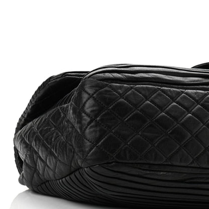 Chanel Lambskin Pleated Flap Shoulder Bag Black 8 of 9