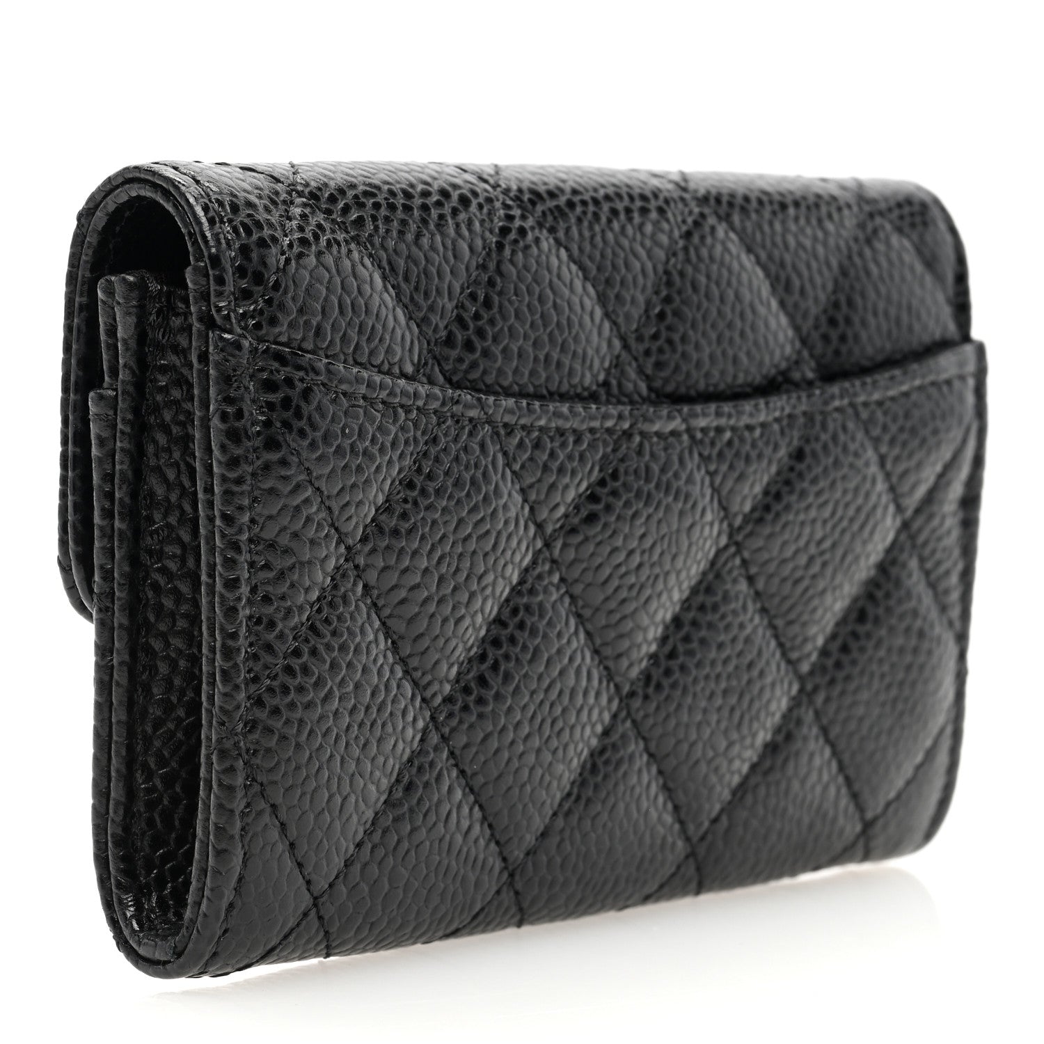 Chanel Caviar Quilted Flap Card Holder Wallet Black 3 of 7