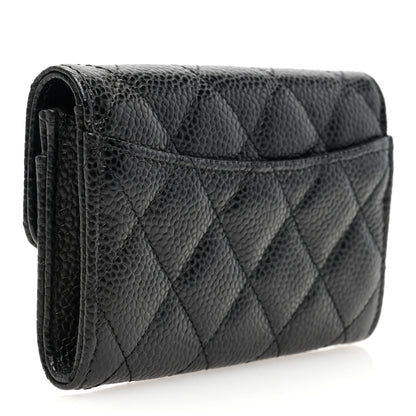 Chanel Caviar Quilted Flap Card Holder Wallet Black 3 of 7