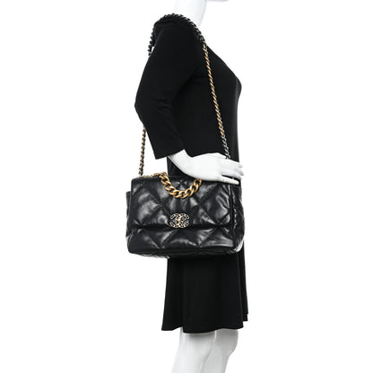 Chanel Lambskin Quilted Large Chanel 19 Flap Black 2 of 9