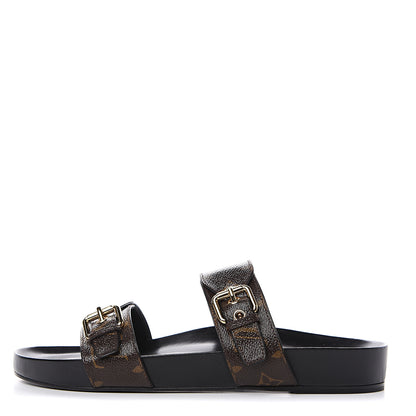 Louis Vuitton Monogram Bom Dia Mule Sandals 42 Black 1 of 8