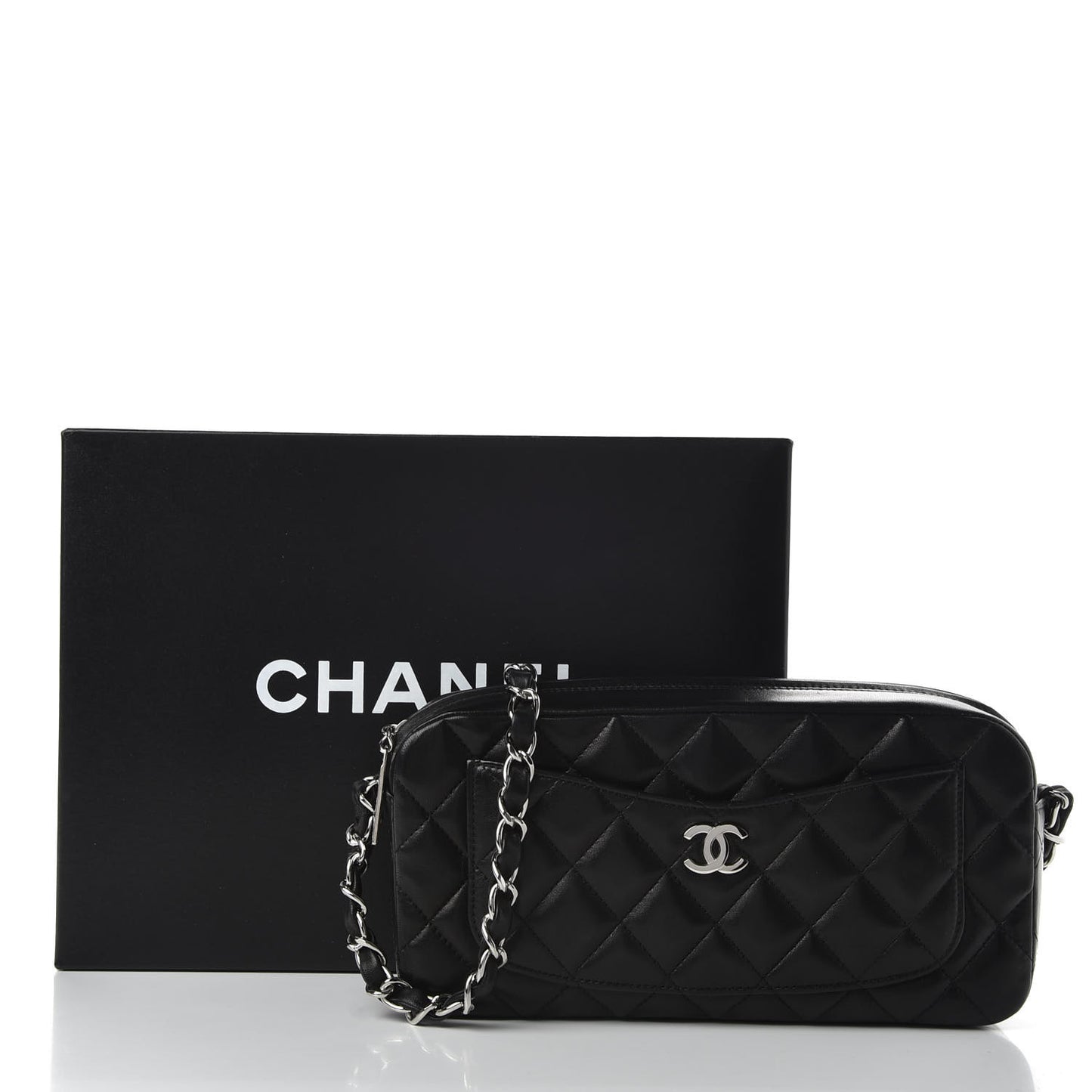 Lambskin Quilted Timeless Camera Case Black