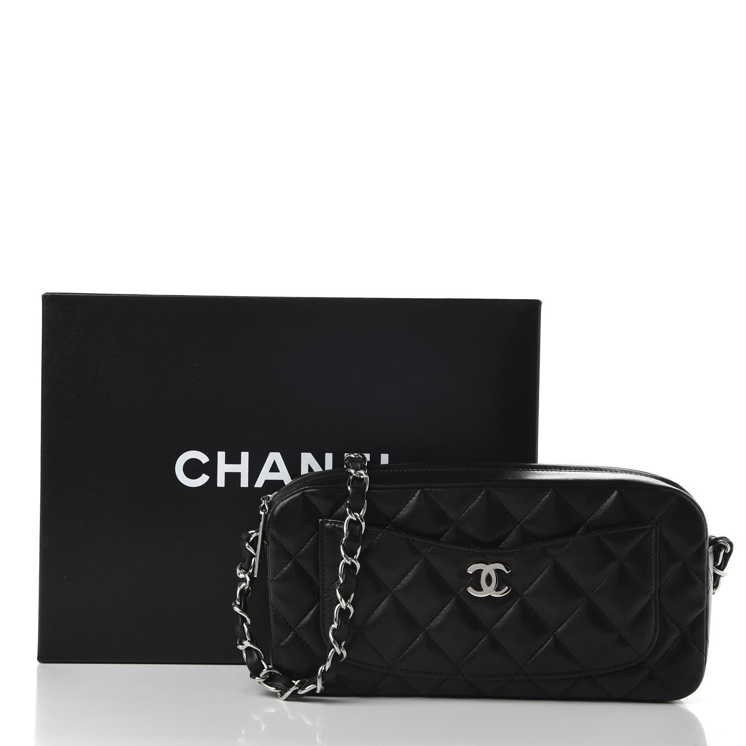 Chanel Lambskin Quilted Timeless Camera Case Black 11 of 11