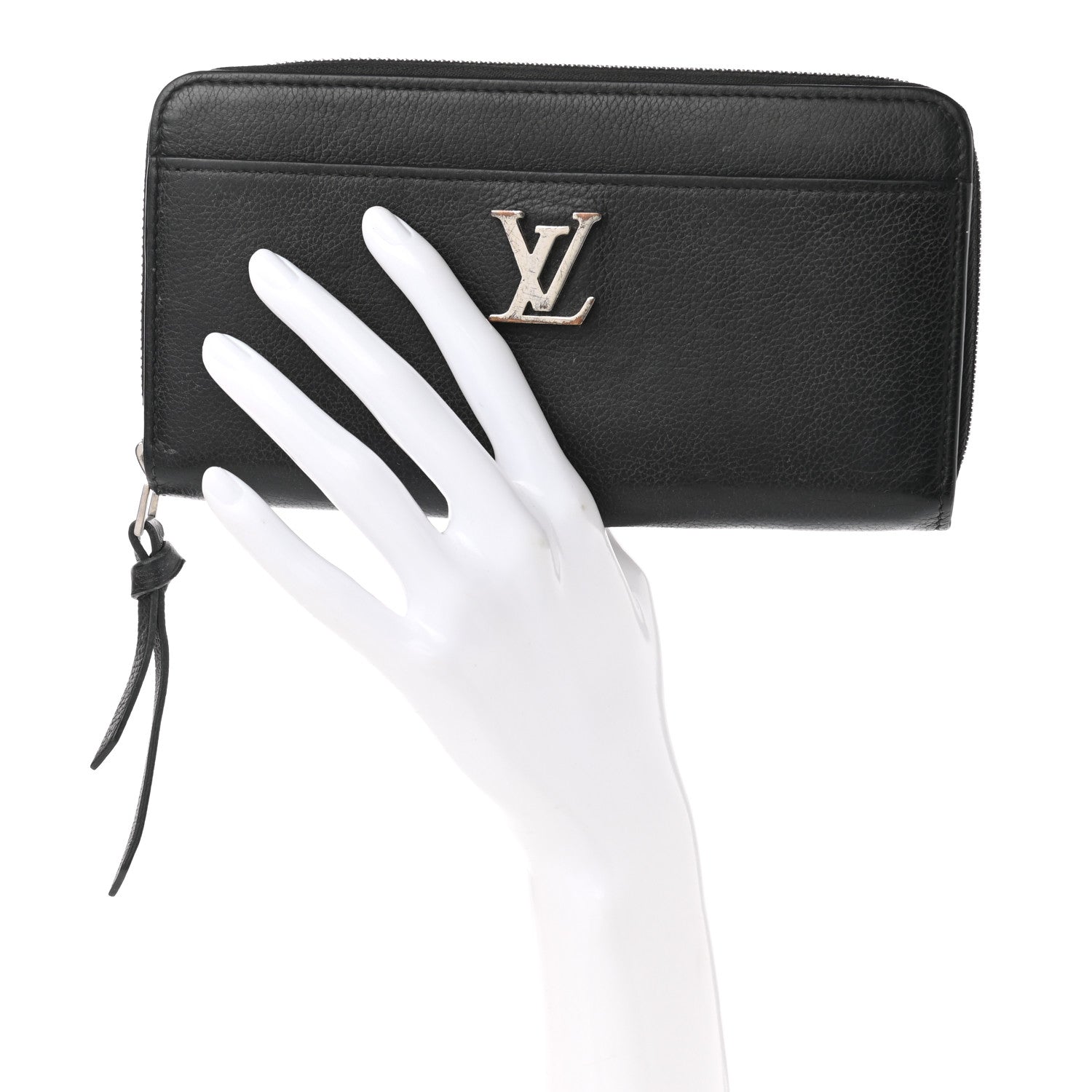 Louis Vuitton Calfskin Zippy Lockme Wallet Black 2 of 8