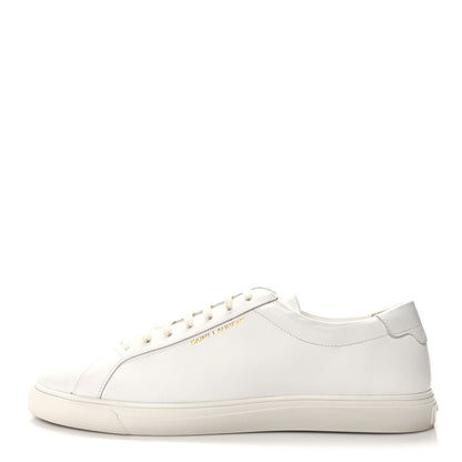 Saint Laurent Calfskin Andy Low Top Sneakers 46 Mystic White 1 of 8