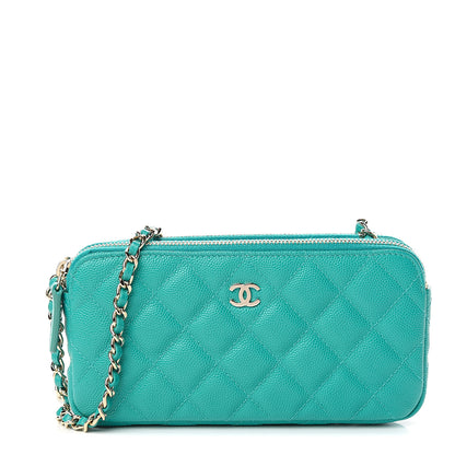 Chanel Caviar Quilted Small Clutch With Chain Turquoise 1 of 12
