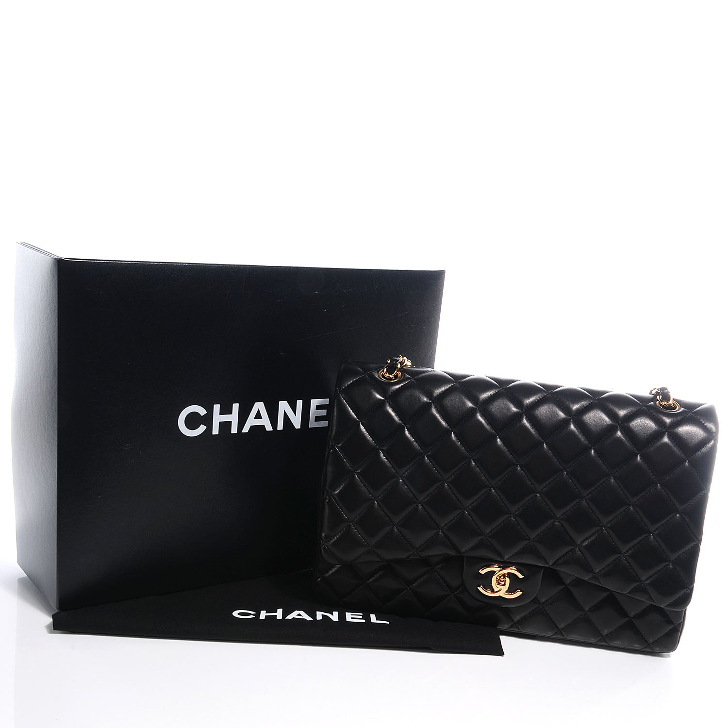 Chanel Lambskin Quilted Maxi Double Flap Black 5 of 9