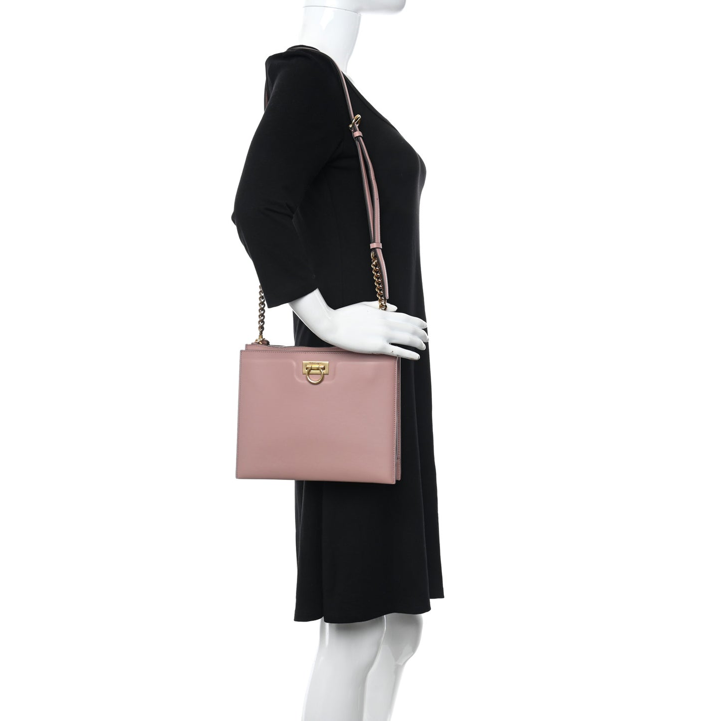 Calfskin Trifolio Crossbody Bag Antique Rose