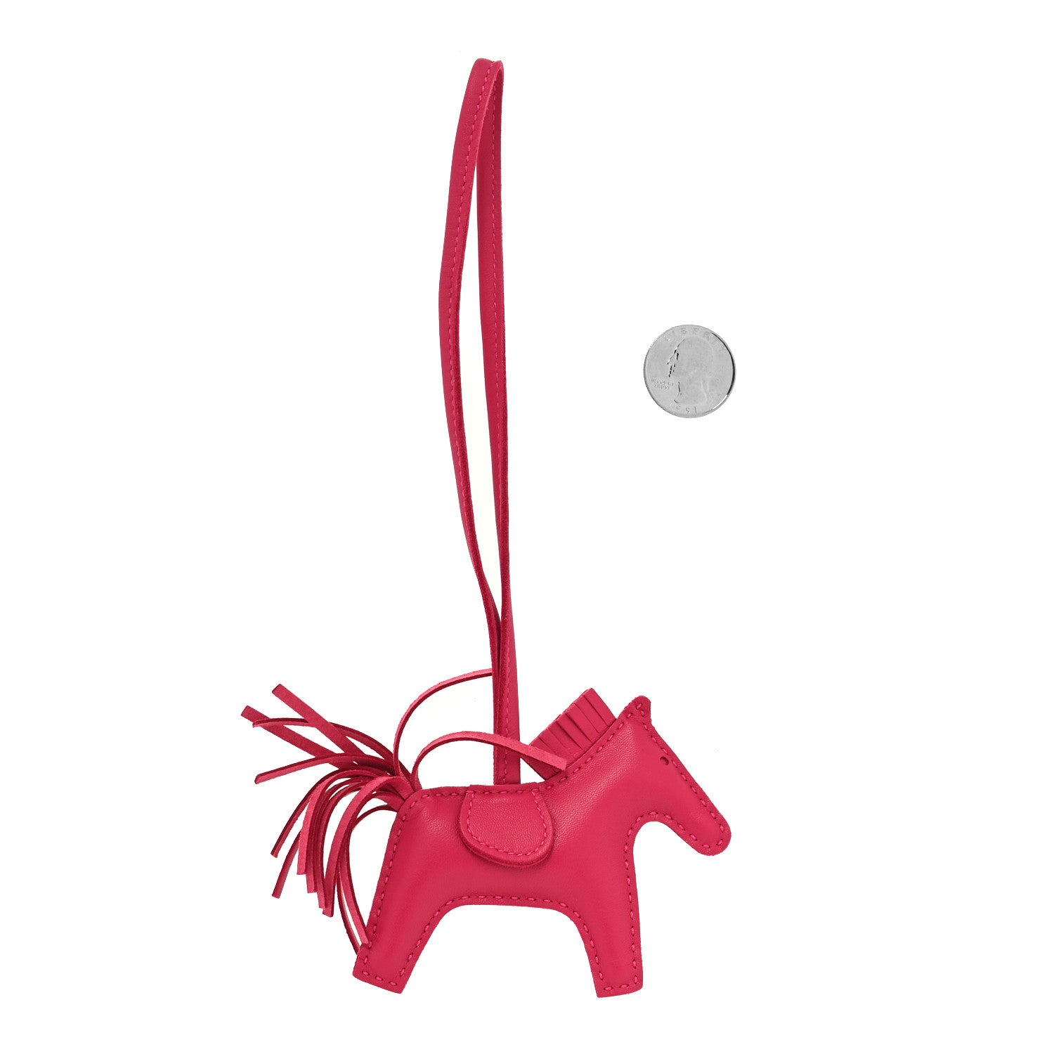Hermes Milo Lambskin Grigri Rodeo Horse Bag Charm PM Rose Mexico 2 of 4