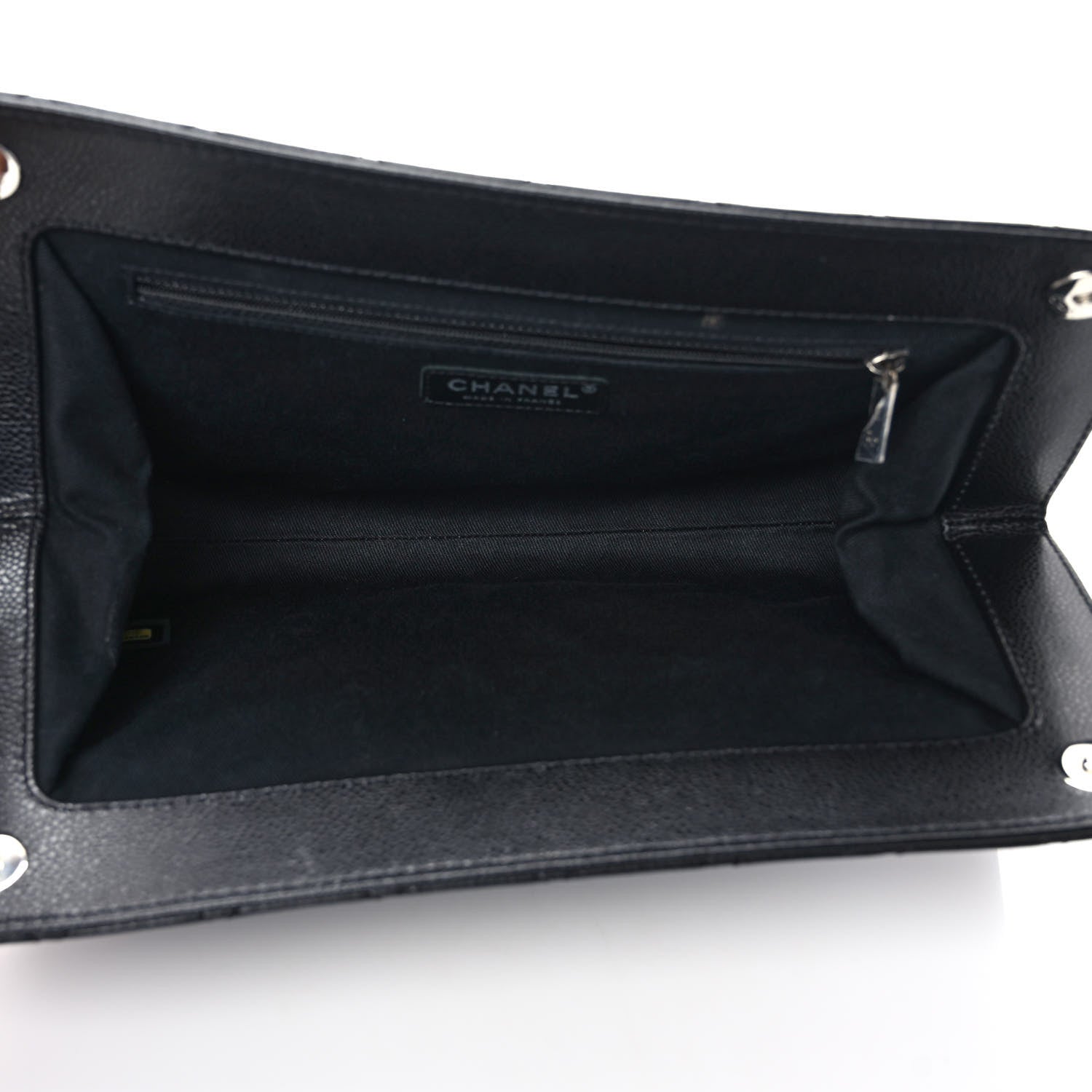 Chanel Caviar Quilted CC Large Clutch Black 5 of 10
