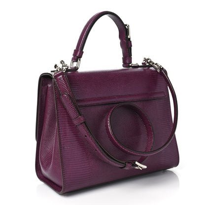 Dolce & Gabbana Lizard Calfskin Embossed Medium Monica Top Handle Bag Purple 2 of 7