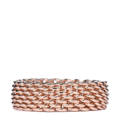 Tiffany 18K Rose Gold Narrow Somerset Mesh Ring 46 3.75 1 of 4