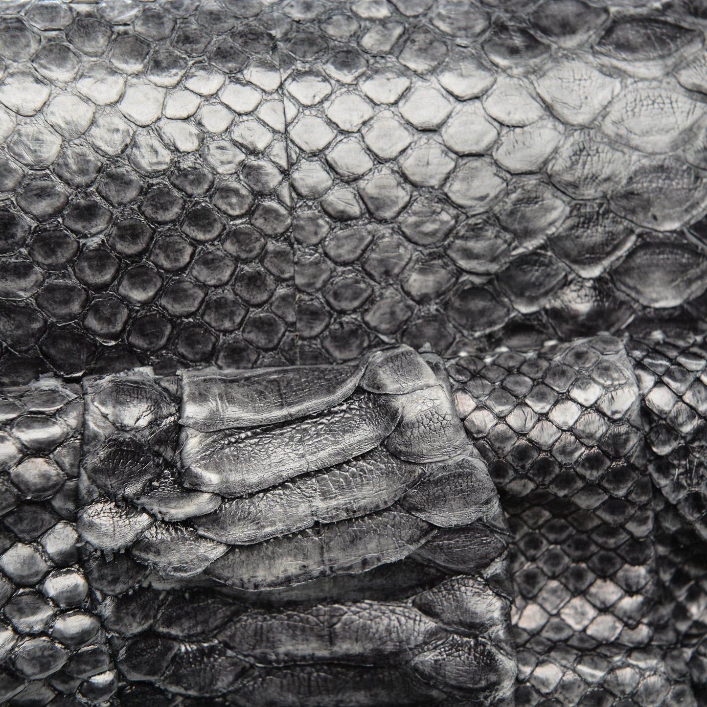 Python Chain Clutch Dark Silver