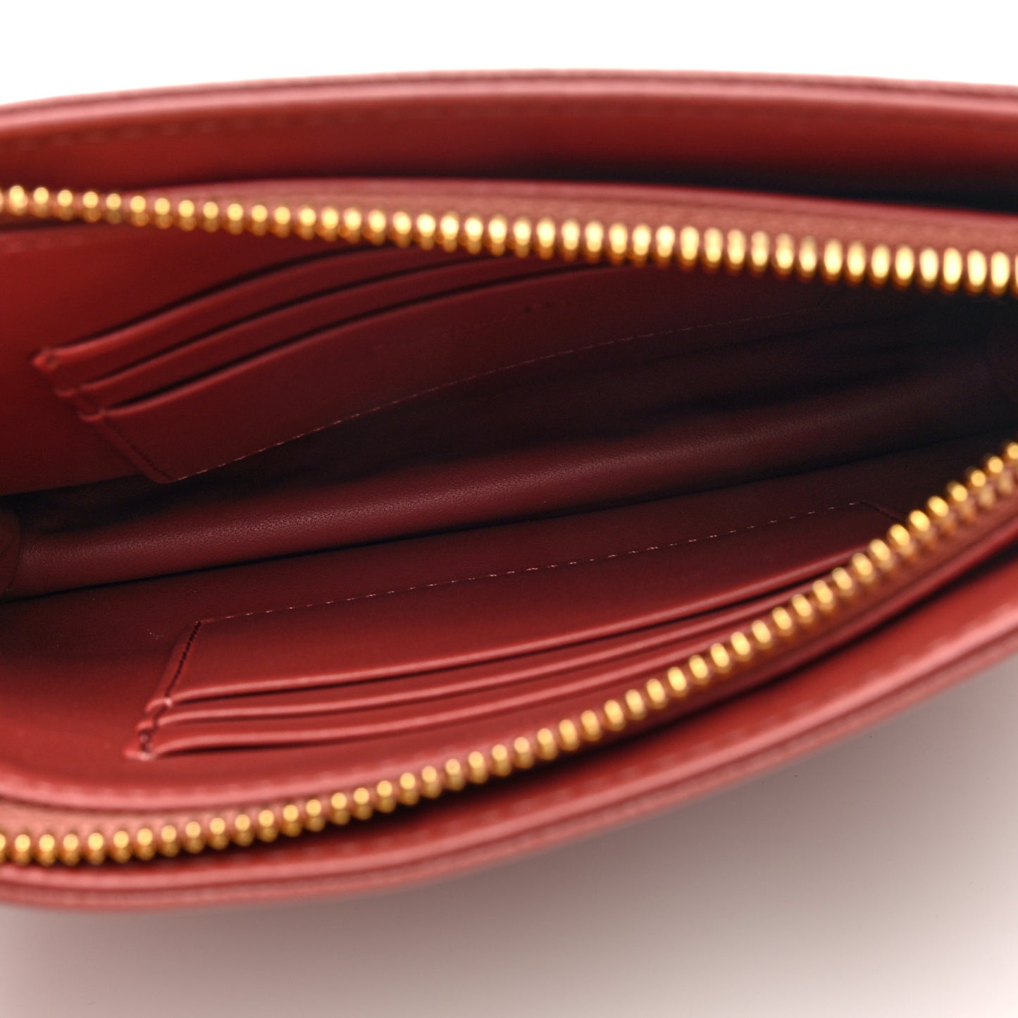 Calfskin Cannage Caro Zipped Pouch With Chain Pink Peony