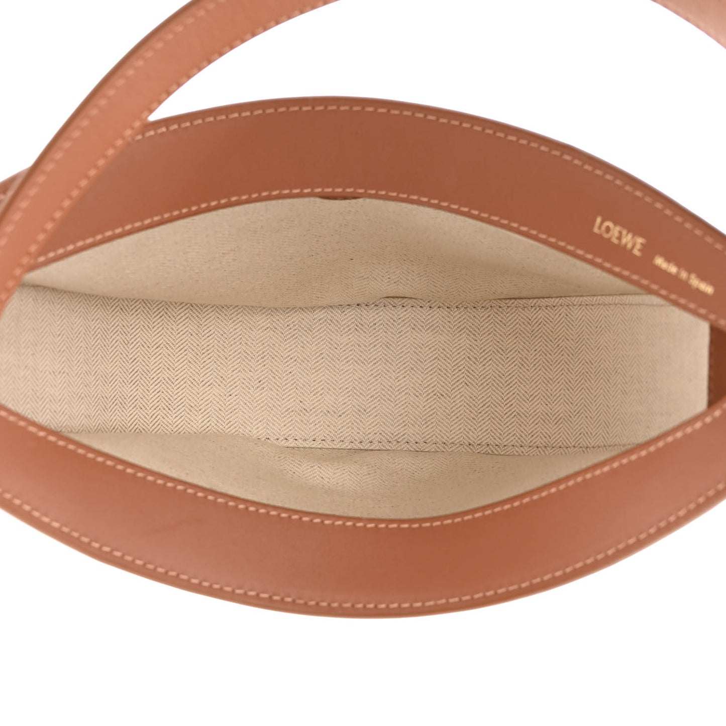 Jacquard Anagram Calfskin Small Luna Bag Tan Pecan
