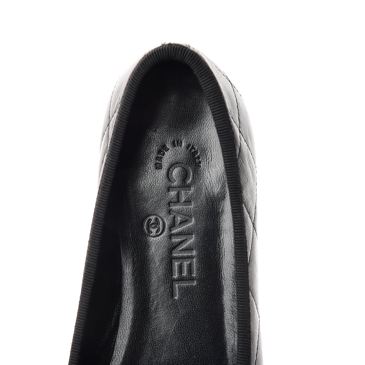 Lambskin Cambon Quilted Ballerina Flats 38 Black