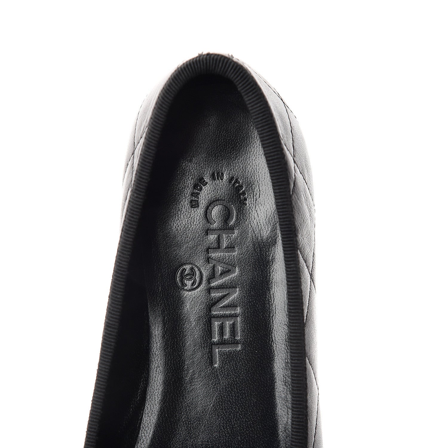 Chanel Lambskin Cambon Quilted Ballerina Flats 38 Black 8 of 10