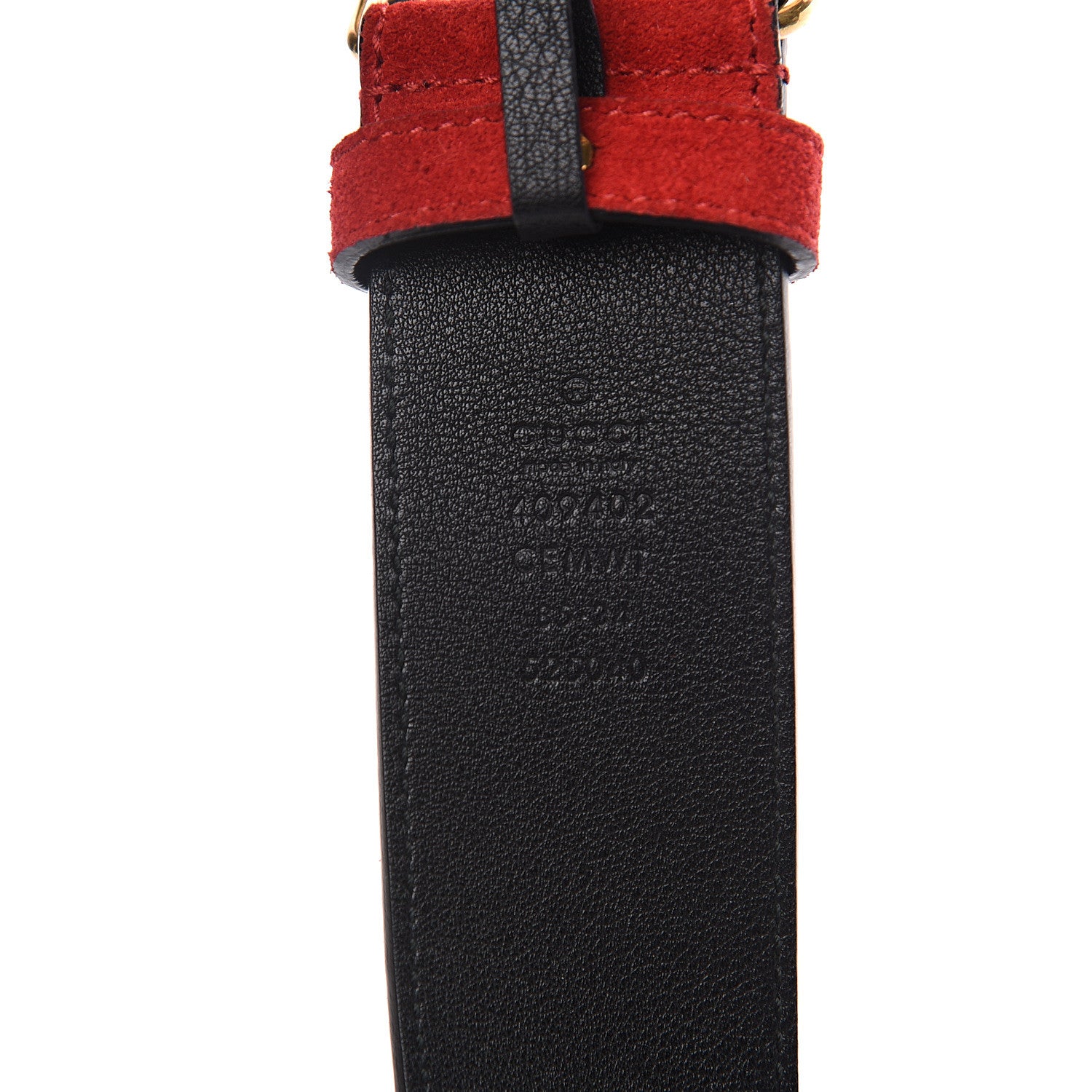 Gucci Suede Calfskin Marmont Clover Belt 85 34 Red 5 of 5